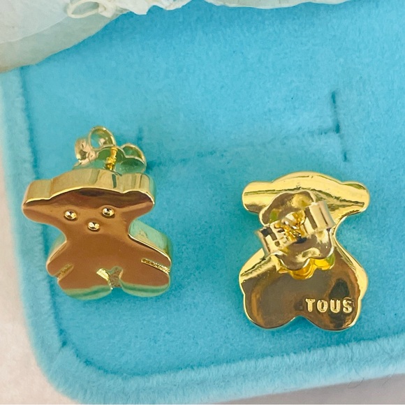Tous Naked Gold Spanish Bear Gumbo Studs Pin Earrings - Picture 1 of 13